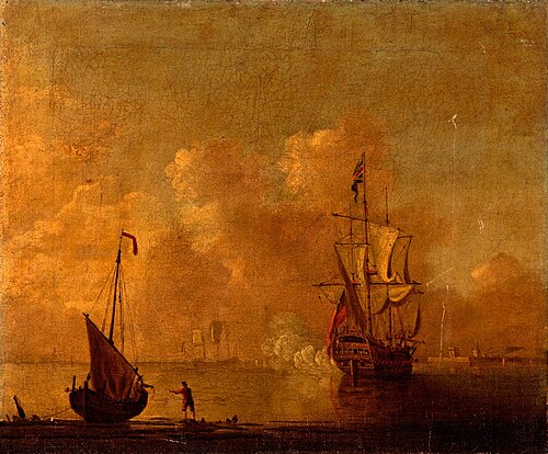 British Warships at Anchor, , Peter Monamy