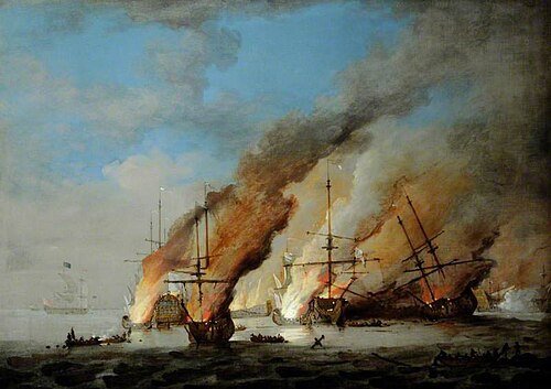 Battle of La Hogue, May 1692, , Peter Monamy