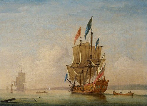 A Yacht Becalmed, 1750, Peter Monamy