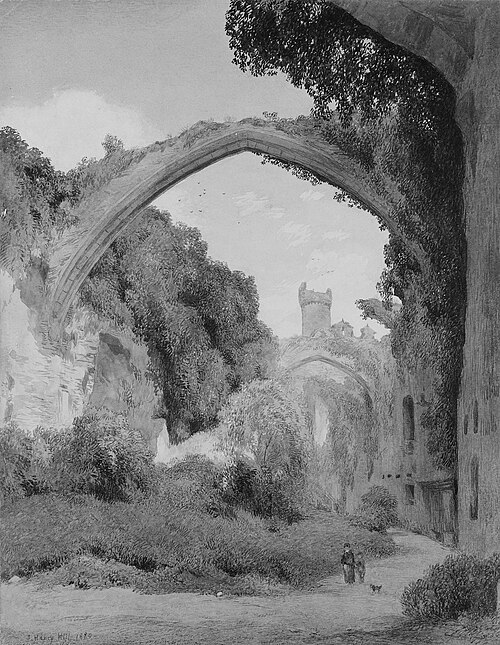 View of a Ruined English Abbey, 1880, John Henry Hill
