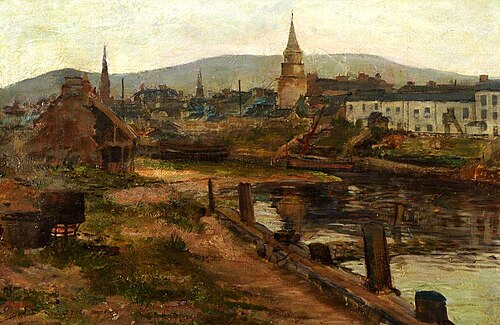 Girvan from the Harbour, 1901, James Elder Christie