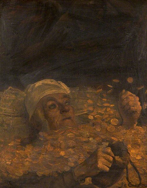 Old Man with Gold Coins, , James Elder Christie