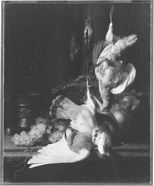 Stillleben mit Obst und toten Vögeln, 1680, Simon Verelst