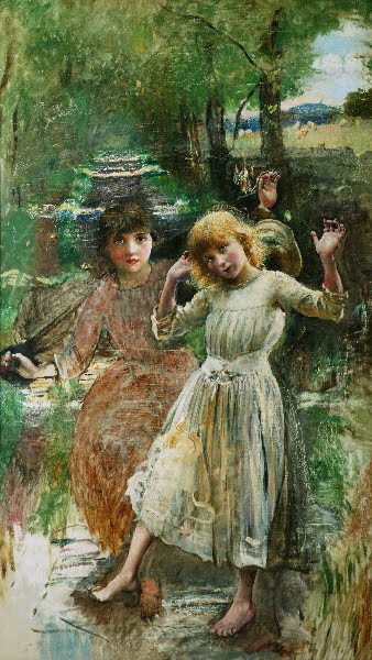 Crossing the Stream (unfinished), , Annie Swynnerton