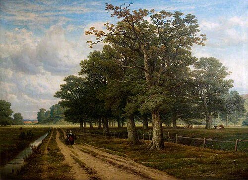 View in Moyland near Cleves, Germany, 1869, Joseph Van Luppen