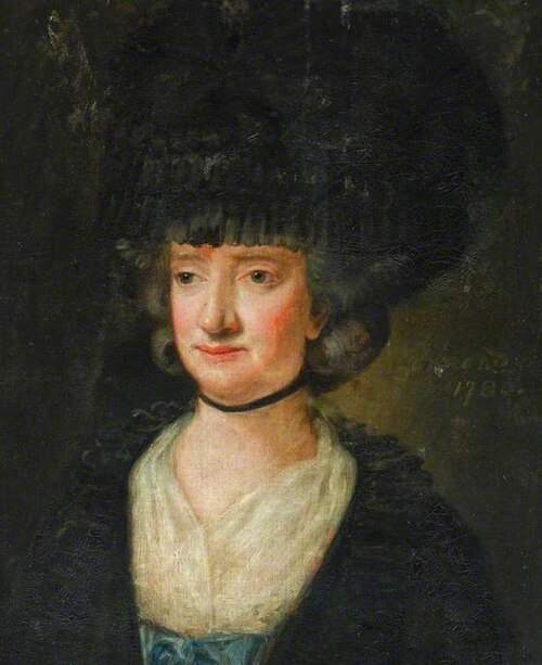 Portrait of a Lady in a Black Dress with a Large Black Head-Dress, 1780, Caleb J. Garbrand
