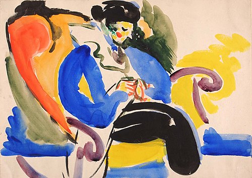 Calligraphic #2 Woman on Chair, 1916, Henry Lyman Saÿen