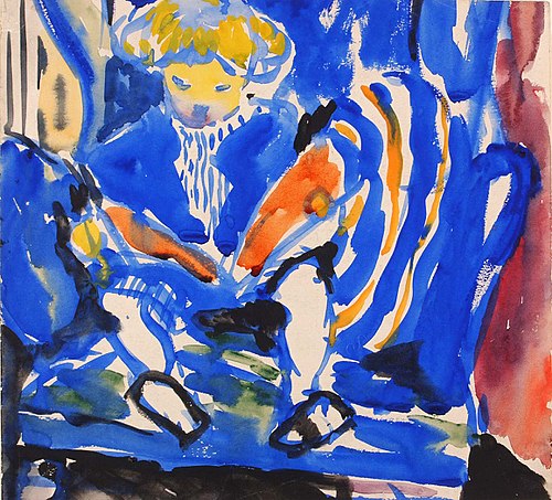 Child Reading, 1916, Henry Lyman Saÿen