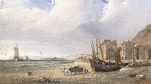 Hastings Beach, East Sussex, 1863, Arthur Joseph Meadows