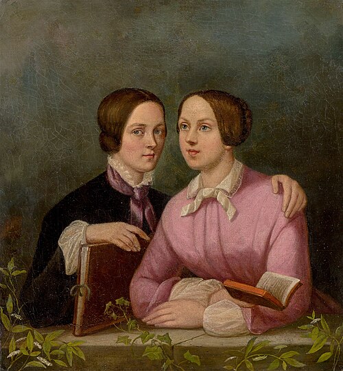 Double portrait of the nieces Bardua, 1850, Caroline Bardua