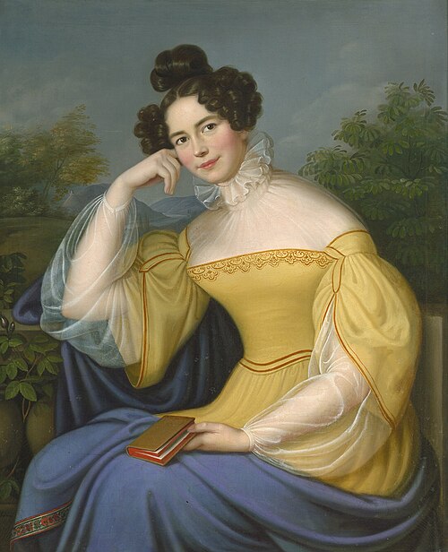 Bildnis einer jungen Frau im gelben Kleid, 1830, Caroline Bardua