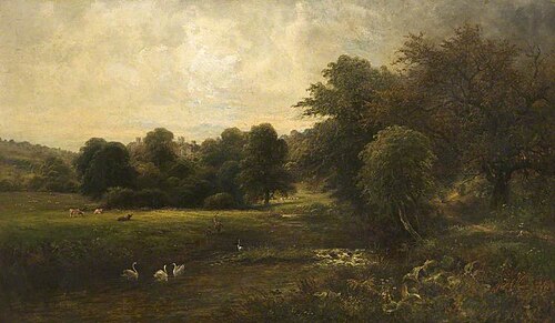 A Scene on the Wye, near Haddon Hall, Derbyshire, , David Payne