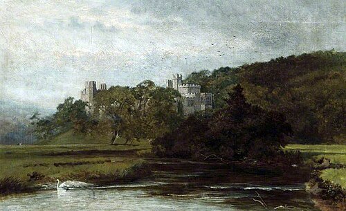 A View of the South East Elevation of Haddon Hall in Derbyshire from the River Wye, , David Payne