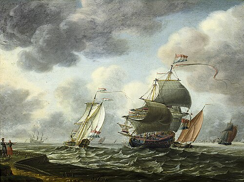 Zee met schepen, 1759, Pieter Lofvers