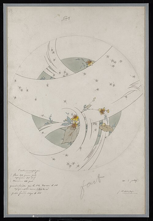 Design for a Soup Plate, 1889, Jules Habert-Dys