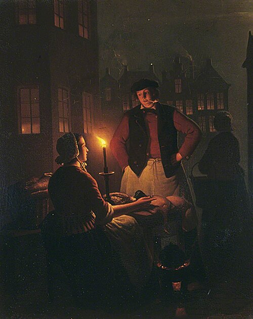 Two Figures by Candlelight, , Andreas Franciscus Vermeulen