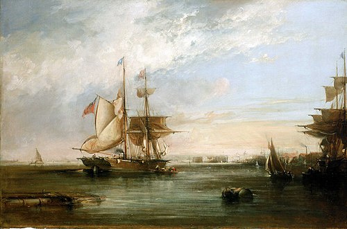 The Yacht 'Isabel' Lying off Deptford, 1852, George Chambers