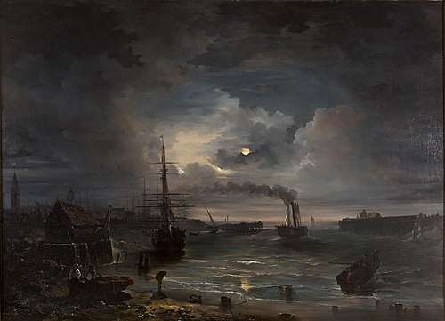 Haven bij nacht, 1840, Désiré Donny