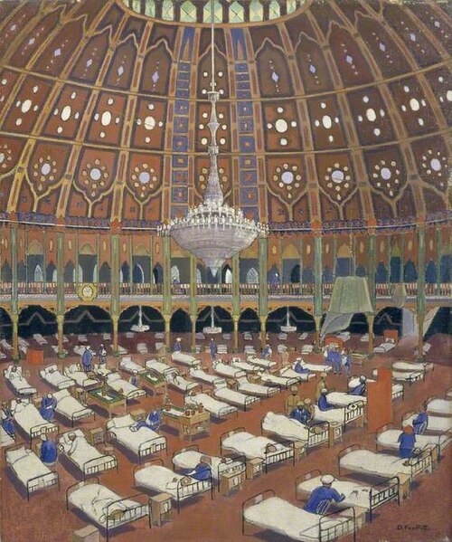 Indian Army Wounded in Hospital in the Dome, Brighton, 1919, Douglas Fox Pitt