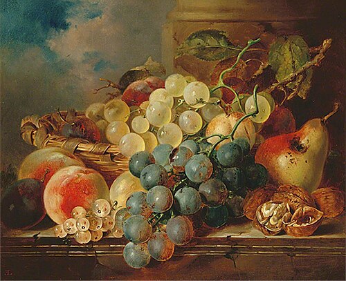 Basket of Fruit, 1867, Edward Ladell