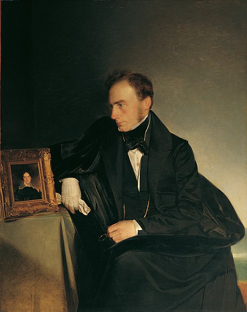 Der Maler Franz Wipplinger, das Miniaturporträt seiner verstorbenen Schwester betrachtend, 1833, Franz Eybl