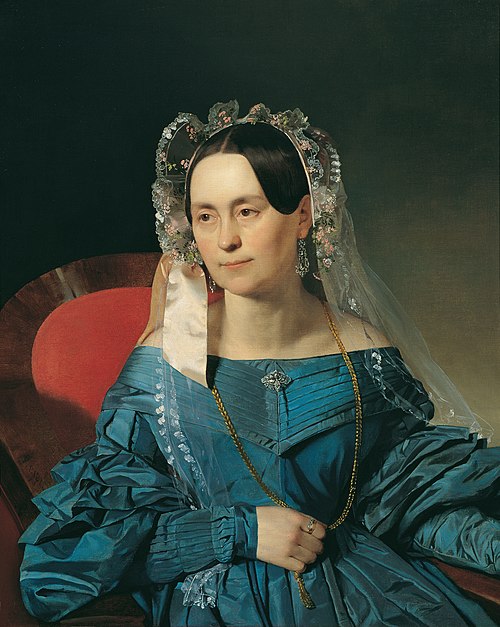 Dame in blauem Kleid, 1839, Franz Eybl