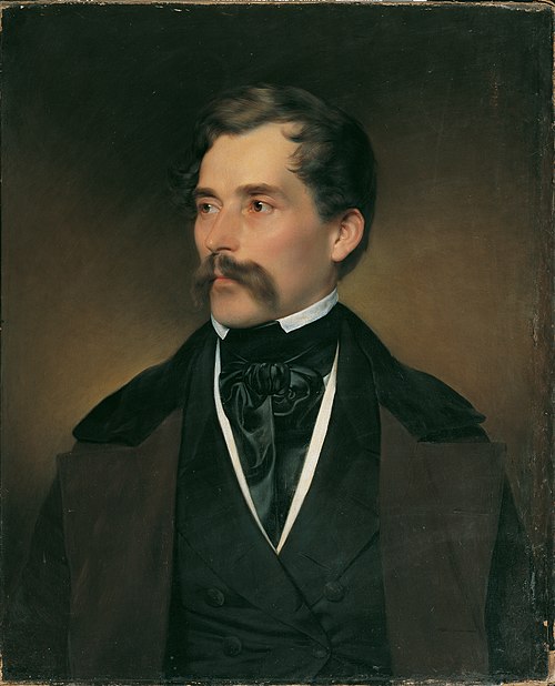 Porträt eines grauhaarigen Herrn mit Schnurrbart, 1849, Franz Eybl