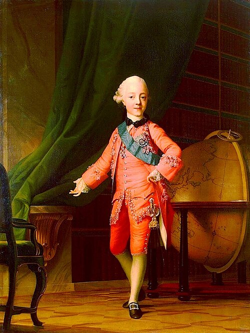 Portrait of Grand Prince Paul Petrovich in the Classroom, 1766, Vigilius Erichsen