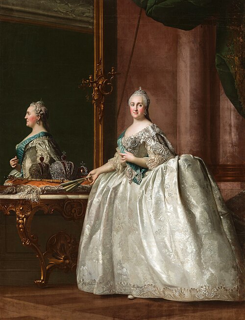 Portrait of Catherine II in front of a Mirror, 1763, Vigilius Erichsen