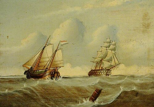 Dutch Buss and Man of War, 1870, James H. Wheldon