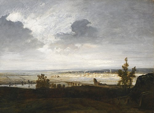 Pont menant à une ville, , Georges Michel