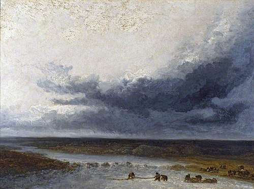 Landscape with Fishermen at the Mouth of a River, , Georges Michel