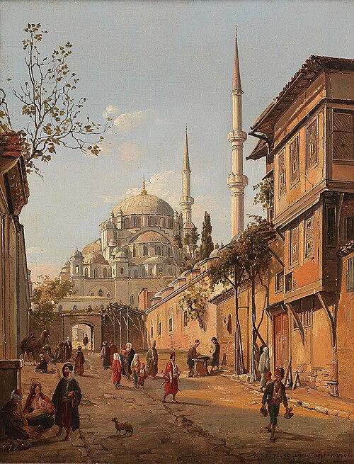View of the Fatih Mosque, Instanbul, 1843, François Vervloet