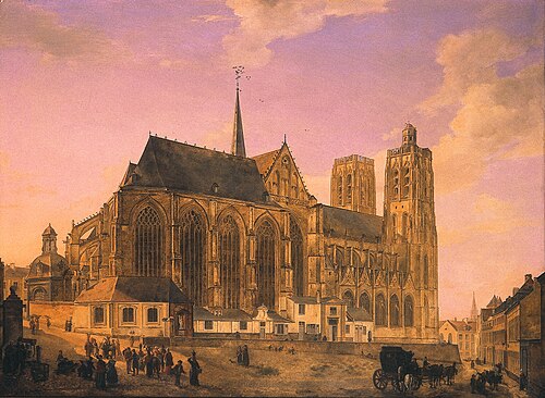 De kerk van St-Gudule te Brussel, 1822, François Vervloet