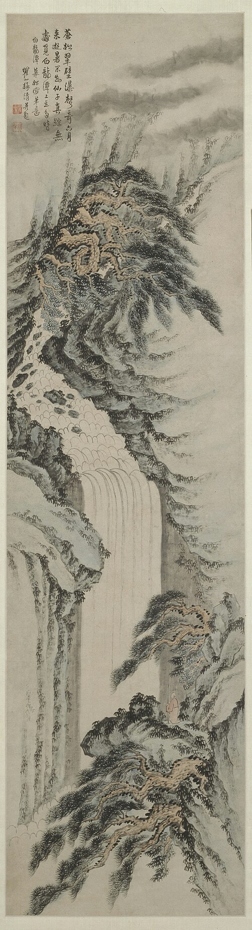 梅清白龙潭图轴, , Mei Qing