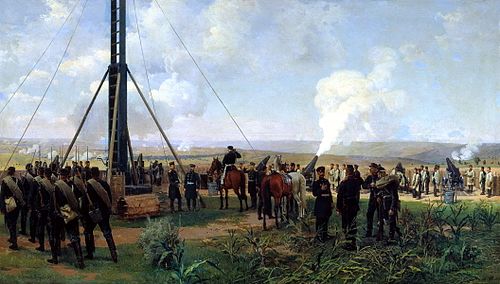 The artillery battle at Plevna. The battery of siege guns on the Grand Duke Mount., 1880, Nikolaï Dmitriev-Orenbourgski