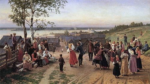 Sunday (Easter) in the Village, 1884, Nikolaï Dmitriev-Orenbourgski