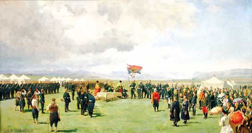 Consecration of the flag Bulgarian home guards, 1883, Nikolaï Dmitriev-Orenbourgski