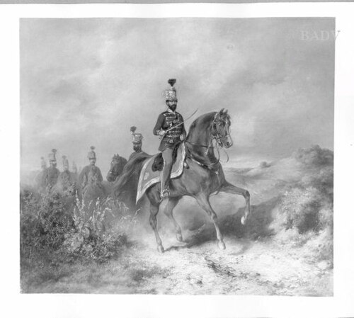 Ulans an horse-back, 1848, August von Pettenkofen