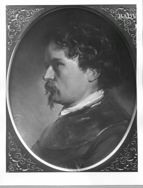 Selbstporträt (Bildnis des Malers Josef Borsos ?), 1847, August von Pettenkofen