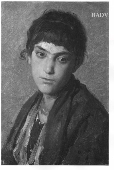 Head of a young Italian girl, 1847, August von Pettenkofen