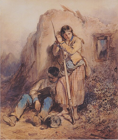 Ruhende Soldaten im ungarischen Feldzug, 1850, August von Pettenkofen