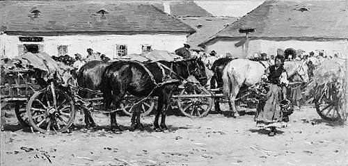 Market Scene, 1865, August von Pettenkofen