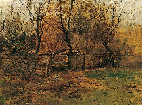 Der Garten des Malers Franz von Lenbach in München, 1883, August von Pettenkofen