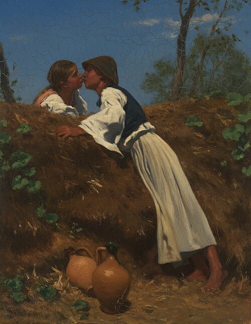 Der Kuss II, 1864, August von Pettenkofen