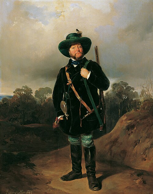 Josef Strommer als Jäger, 1845, August von Pettenkofen