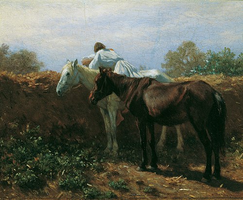 Der Kuss I, 1864, August von Pettenkofen