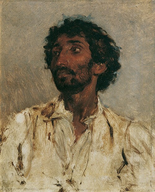 Brustbild eines Zigeuners, 1865, August von Pettenkofen