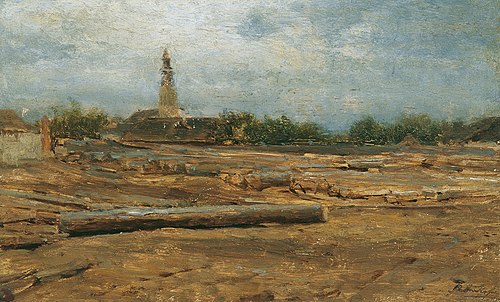 Holzplatz bei Szolnok, 1885, August von Pettenkofen