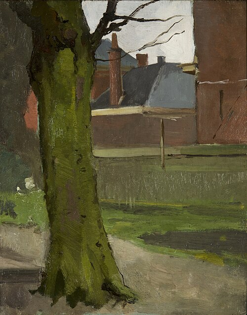 Tuin van de kunstenaar aan Rapenburg 40, Leiden, 1881, Floris Verster